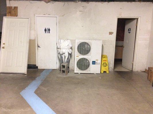 2 bathrooms available in back storeroom