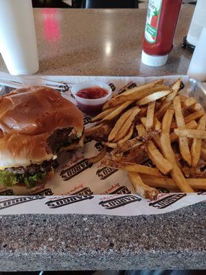 Cheeseburger and fries for $11.00!