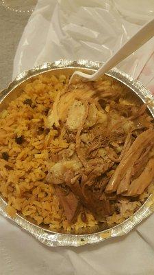 Cold pernil and Moro rice