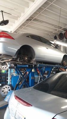 Rear Brakes Pad replaced and rotors resurfaced . Also getting Engine Oil "Synthetic"  and Transmission serviced as well.