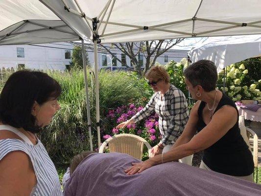 Here I am supporting a client during a Reiki Exchange