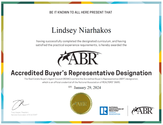 I LOVE working with buyers! This year I earned by ABR designation so I can continue to give all my buyer clients the best service possible!