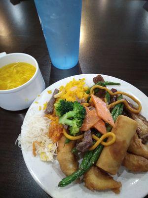 Egg drop soup and lunch buffet