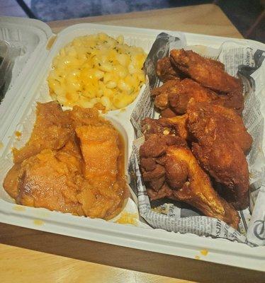 6 Wings  Mac & Cheese  Candied Yams