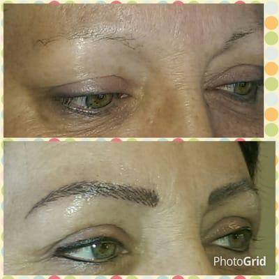 Permanent Eyebrows and Eyeliner after chemotherapy thinned them.