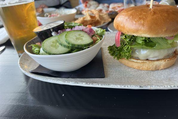 Burger with side salad--perfection!