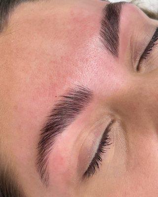 Brow tint, wax and lamination.