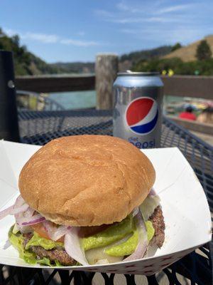 Guacamole Burger with extra onions