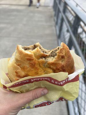 Beef and cheese pirozhok