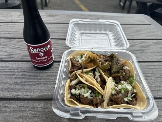 Carne Asada Taco, Sangria soda