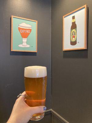 Beer with beer art