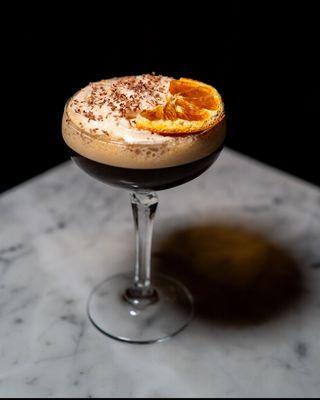 Espresso Martini: Vodka, giffard cacao, orange infused Grind coffee liqueur and cold brew