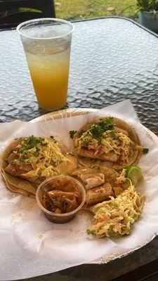 Fish tacos and Pineapple Water.