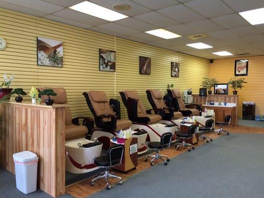 Pedicure chairs.