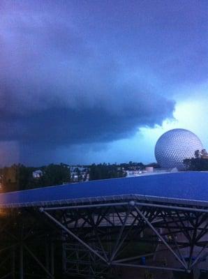 View from the GM conference and training center on a stormy day.