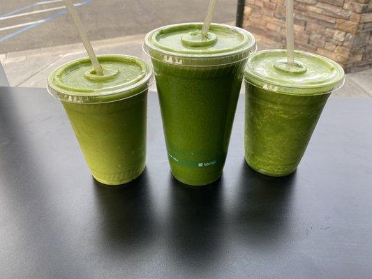 Hulk juice, Bahama mama smoothie and another delicious green Popeye Smoothie - 16 oz.