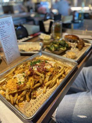 Okie Poutine, sticky chicken and brussel sprouts.