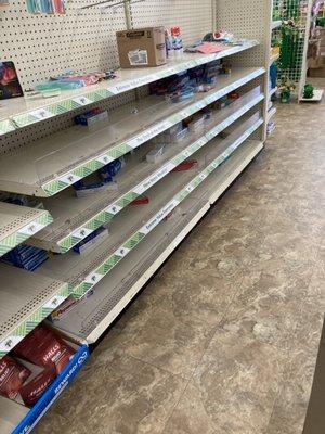 Empty shelves