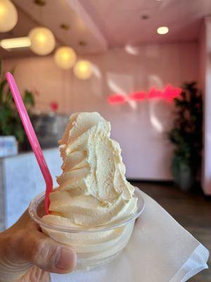 One perfectly tasty scoop of mango soft serve!