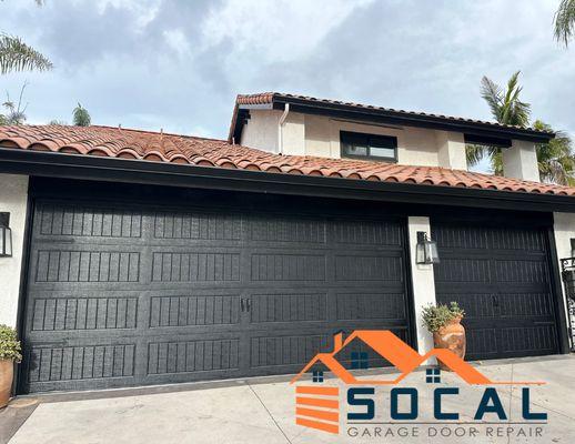 Black Carriage Garage Doors Installed In Orange County, CA | SteelBack Fully Insulated | Long - Sonoma Ranch Style