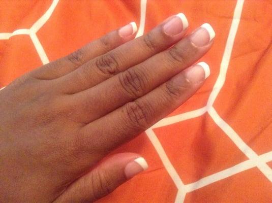 Gel French manicure on my natural nails.....