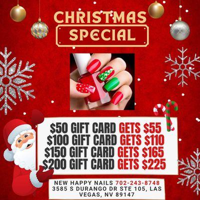 Christmas special on gift cards for your loved ones!