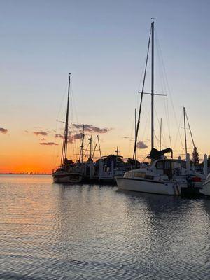 Sunset over A and B dock