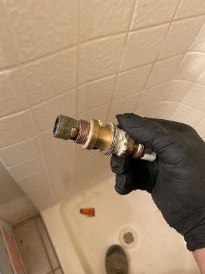 Broken shower valve