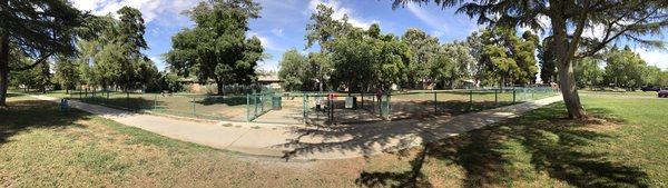 That panoramic of the entrance to the small and the big dog park