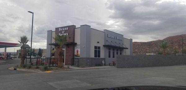 Outdoor view , seating and drive thru