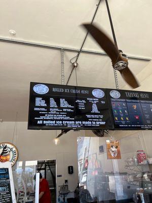 Rolled ice cream menu