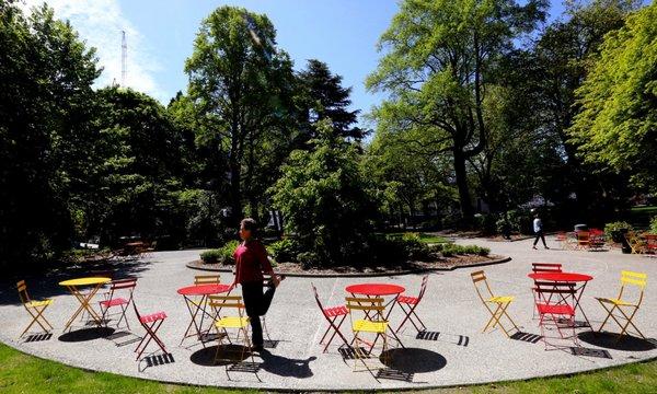 Fermob Folding Tables and Chairs at Seattle Park