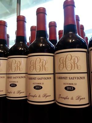 Monogram Wedding Wine with personalized labels