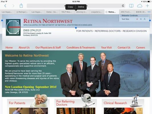 Retina Specialist website photo