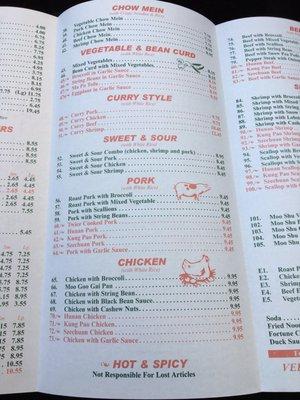 Full menu