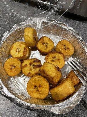 dry sweet plantain ! nothing to dip them in !