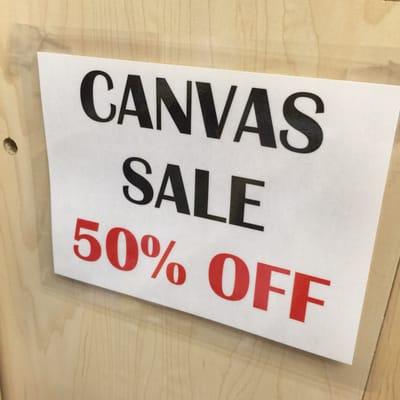 Huge sale on canvas