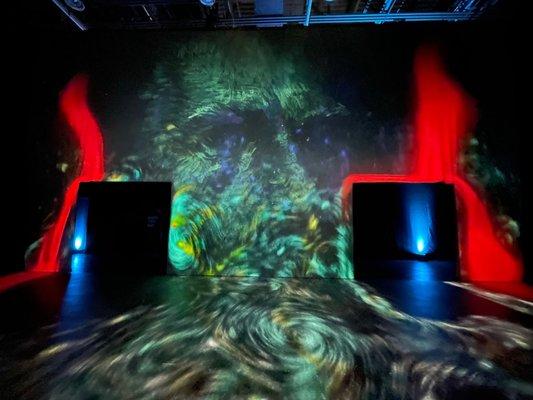 Beyond Van Gogh immersive exhibit: waterfall room