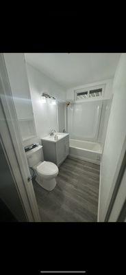 After bathroom remodel, hard to believe the two are the same bathroom