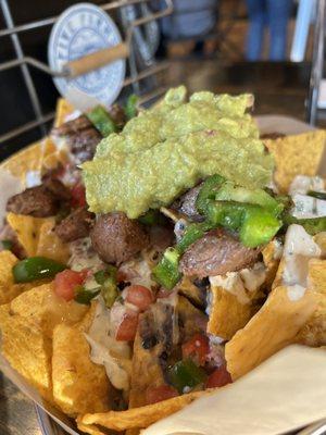 Nachos with steak and Guacamole