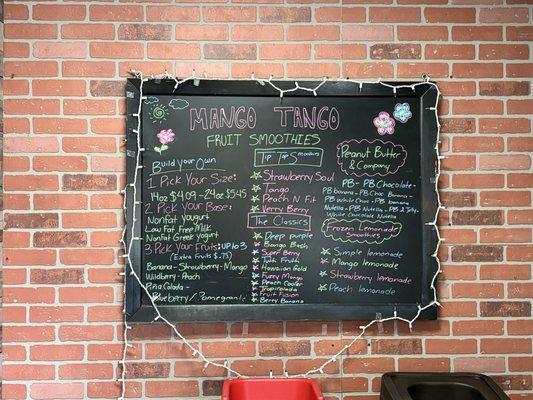 Smoothie Menu