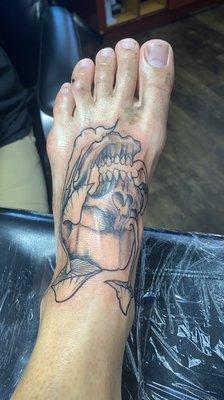 By Andrew. The outline of the psychedelic skull