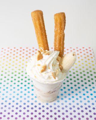 Banana Split Churro Sundae