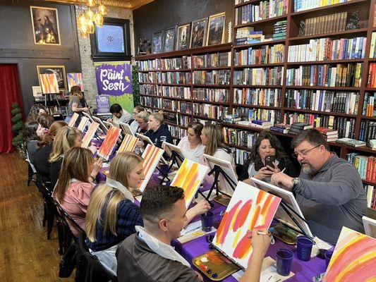 Wine time at The Hidden Chapter Bookstore with The Paint Sesh