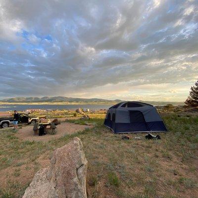 Our gorgeous view before the huge RV came and parked in front of us.