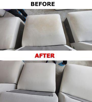 A very happy couple got the stains and doggie odors out of their nice sofa in Lake Forest yesterday.