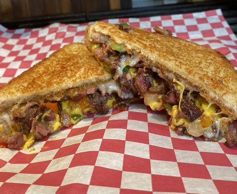 Pulled pork grilled cheese