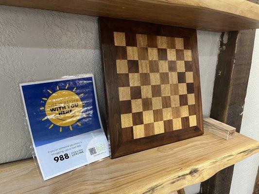 Beautiful handcrafted chess / checkerboard