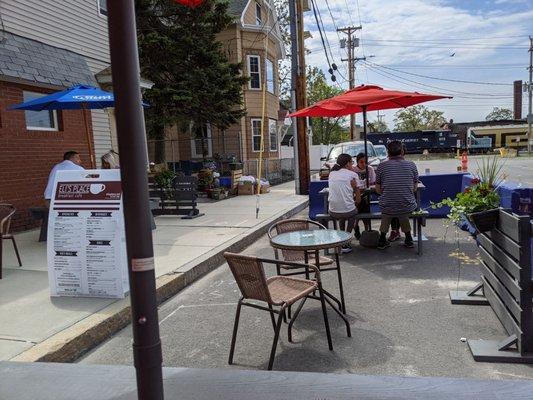 Outdoor seating - socially distant and they made sure all tables are sanitized before you sit!