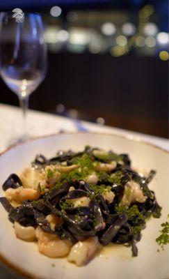 Squid ink fettuccine